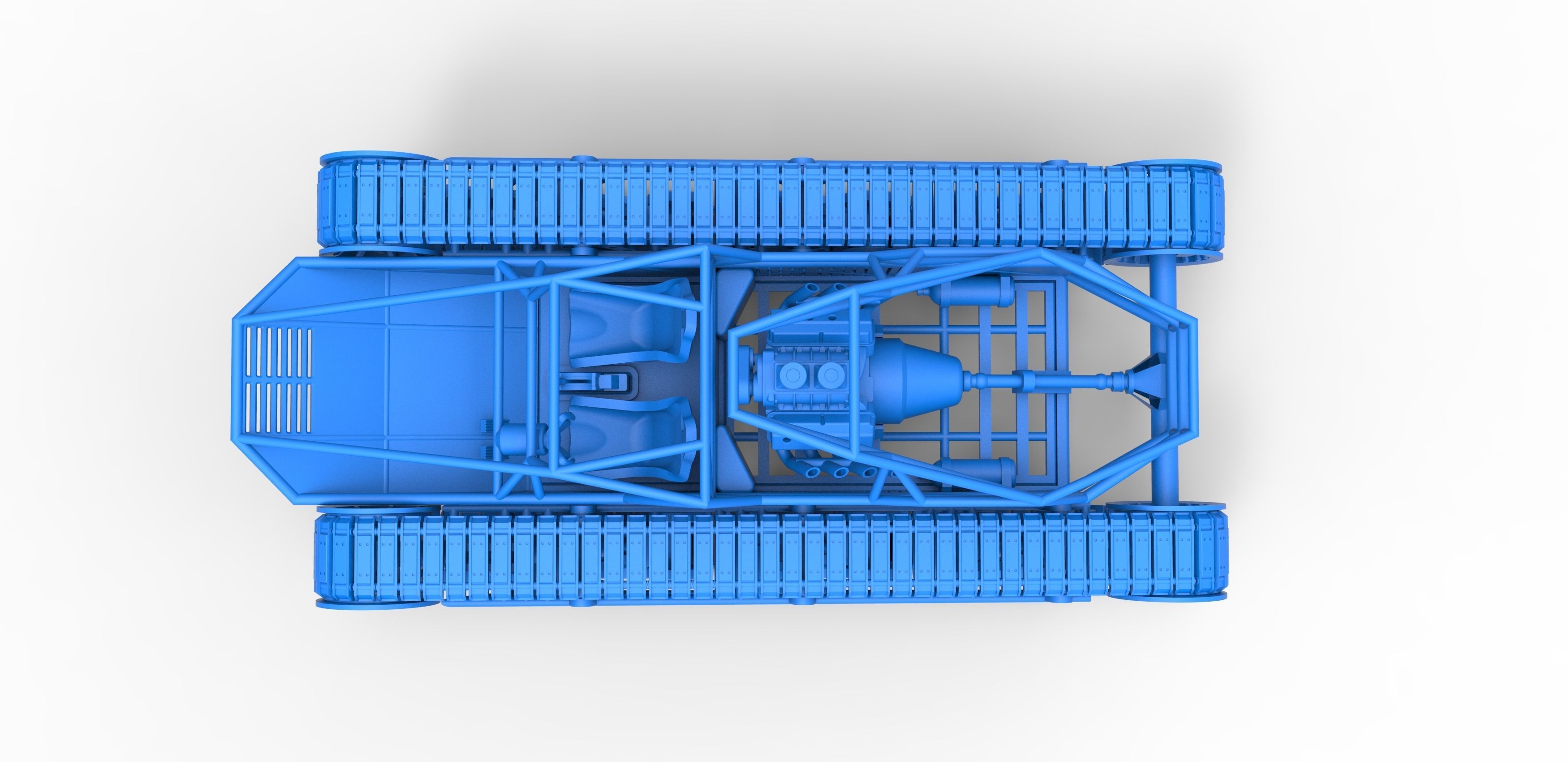 Tracked vehicle Scale 1 to 25 3D print model_22