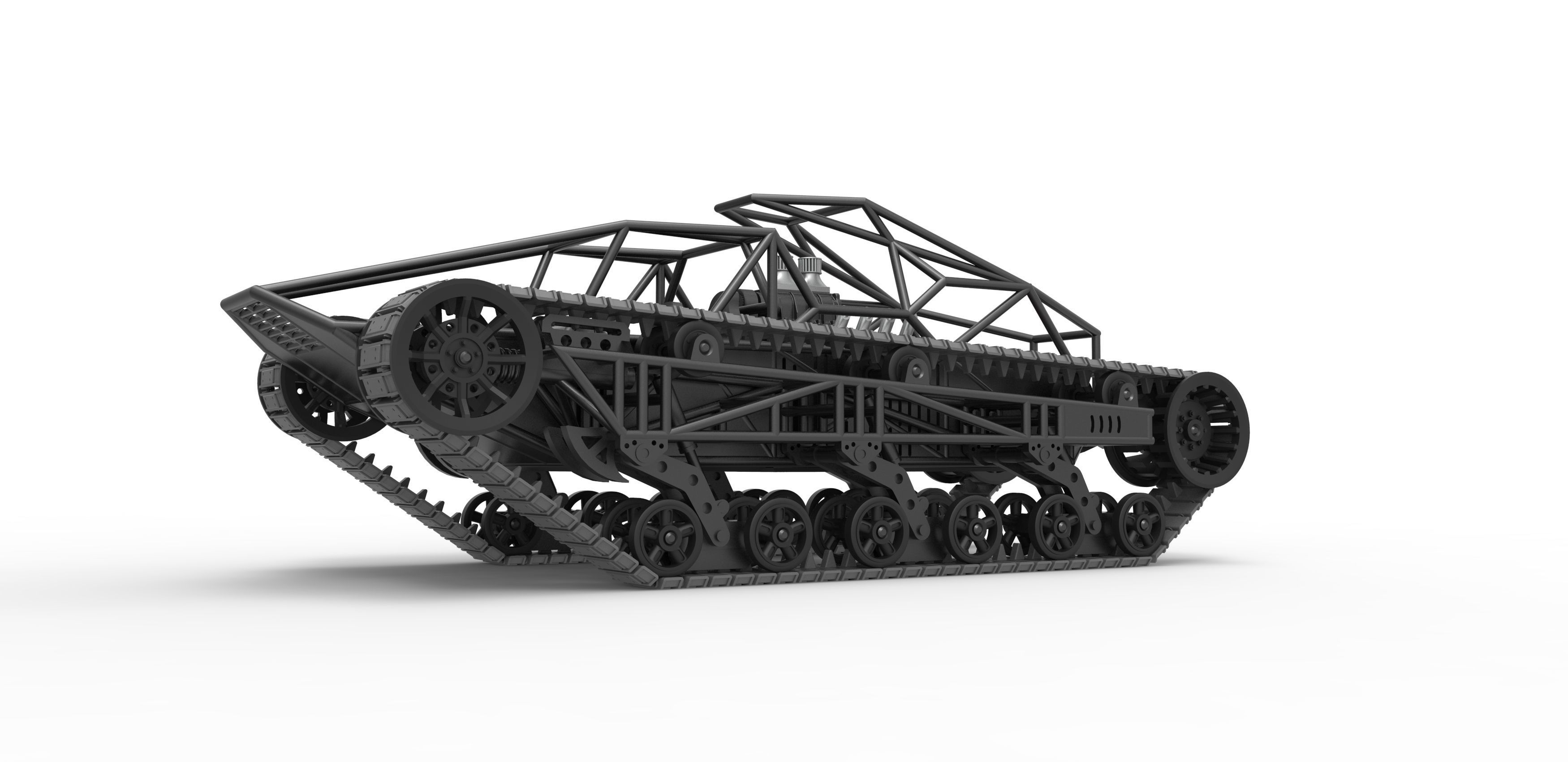Tracked vehicle Scale 1 to 25 3D print model_2