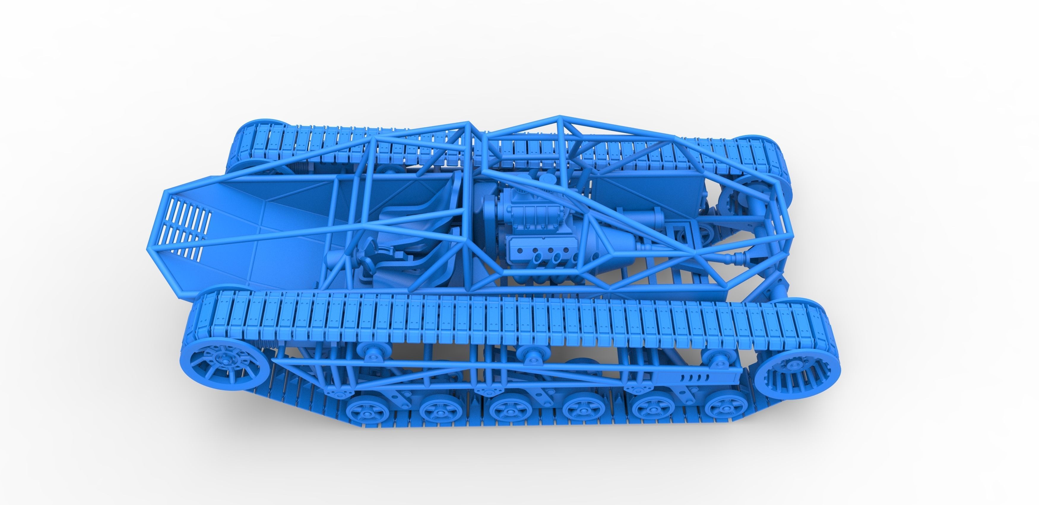 Tracked vehicle Scale 1 to 25 3D print model_21
