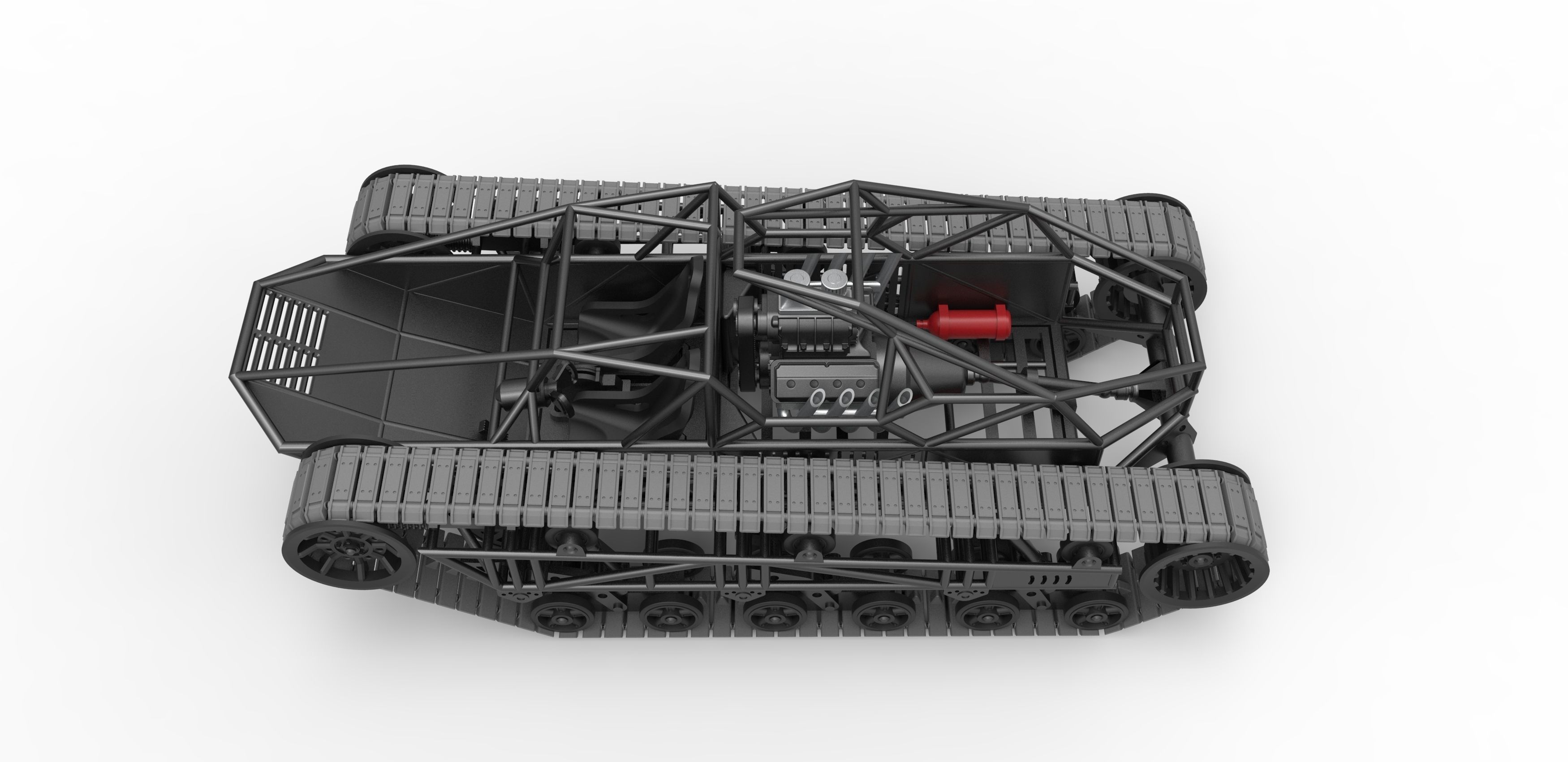 Tracked vehicle Scale 1 to 25 3D print model_8