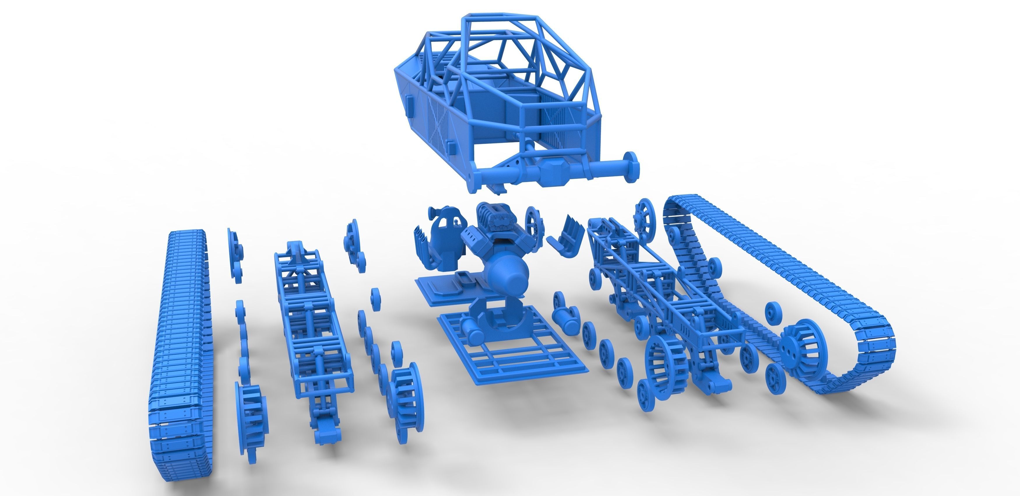 Tracked vehicle Scale 1 to 25 3D print model_33