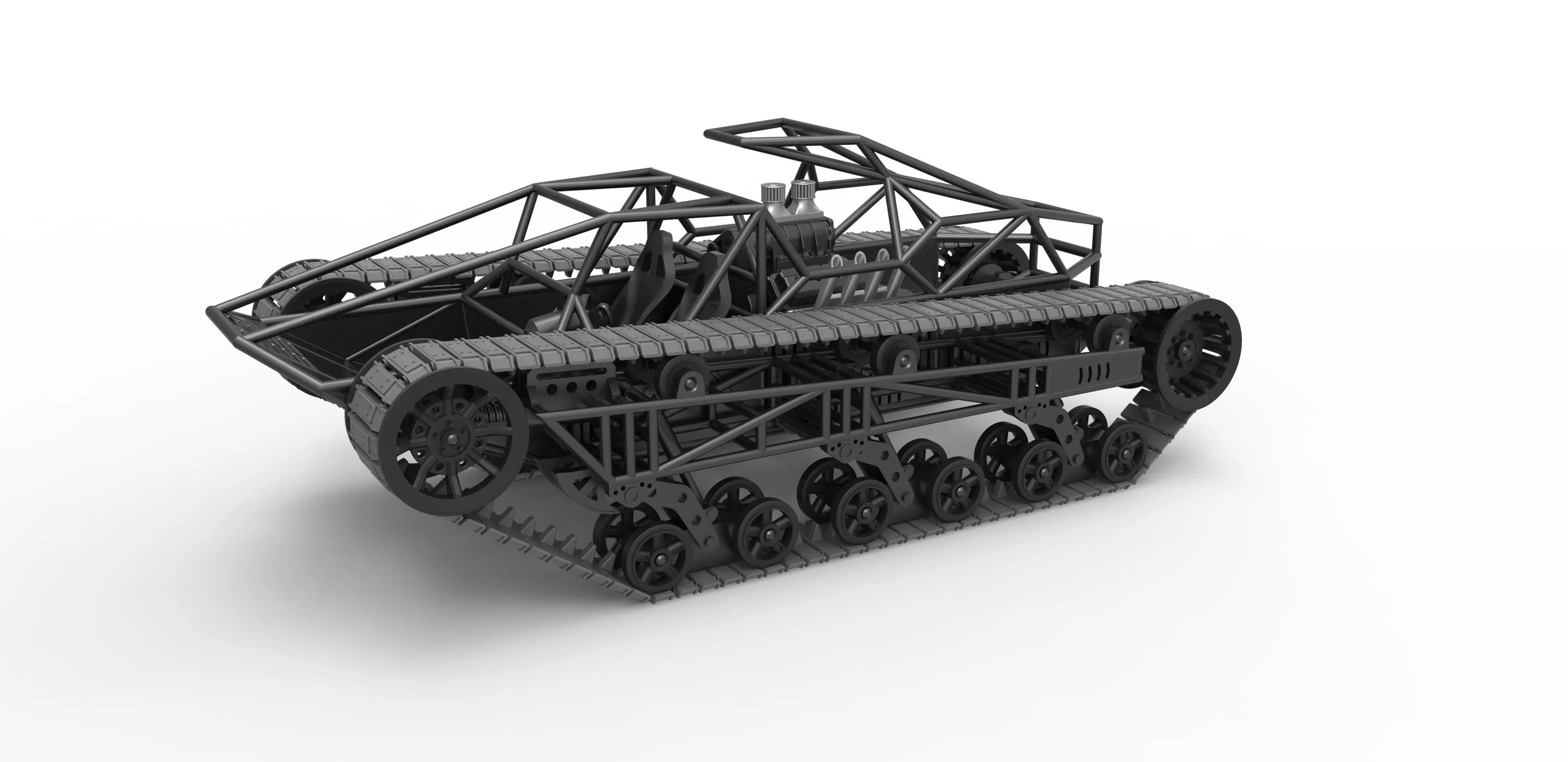 Tracked vehicle Scale 1 to 25 3D print model_0