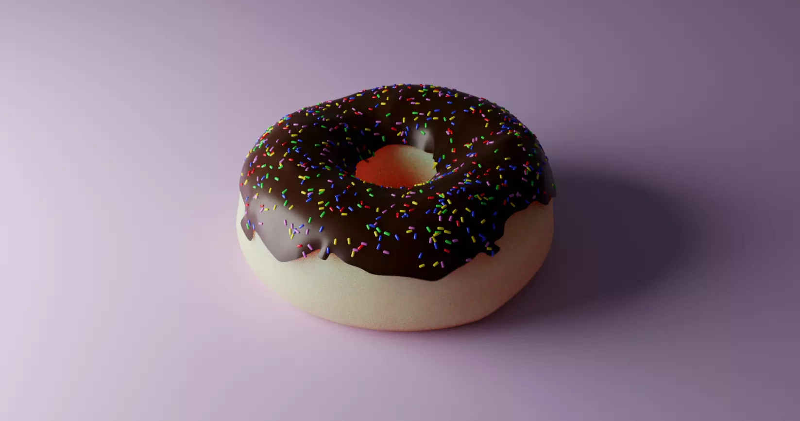 DONUT chocolate with sprinkles Free 3D model_0