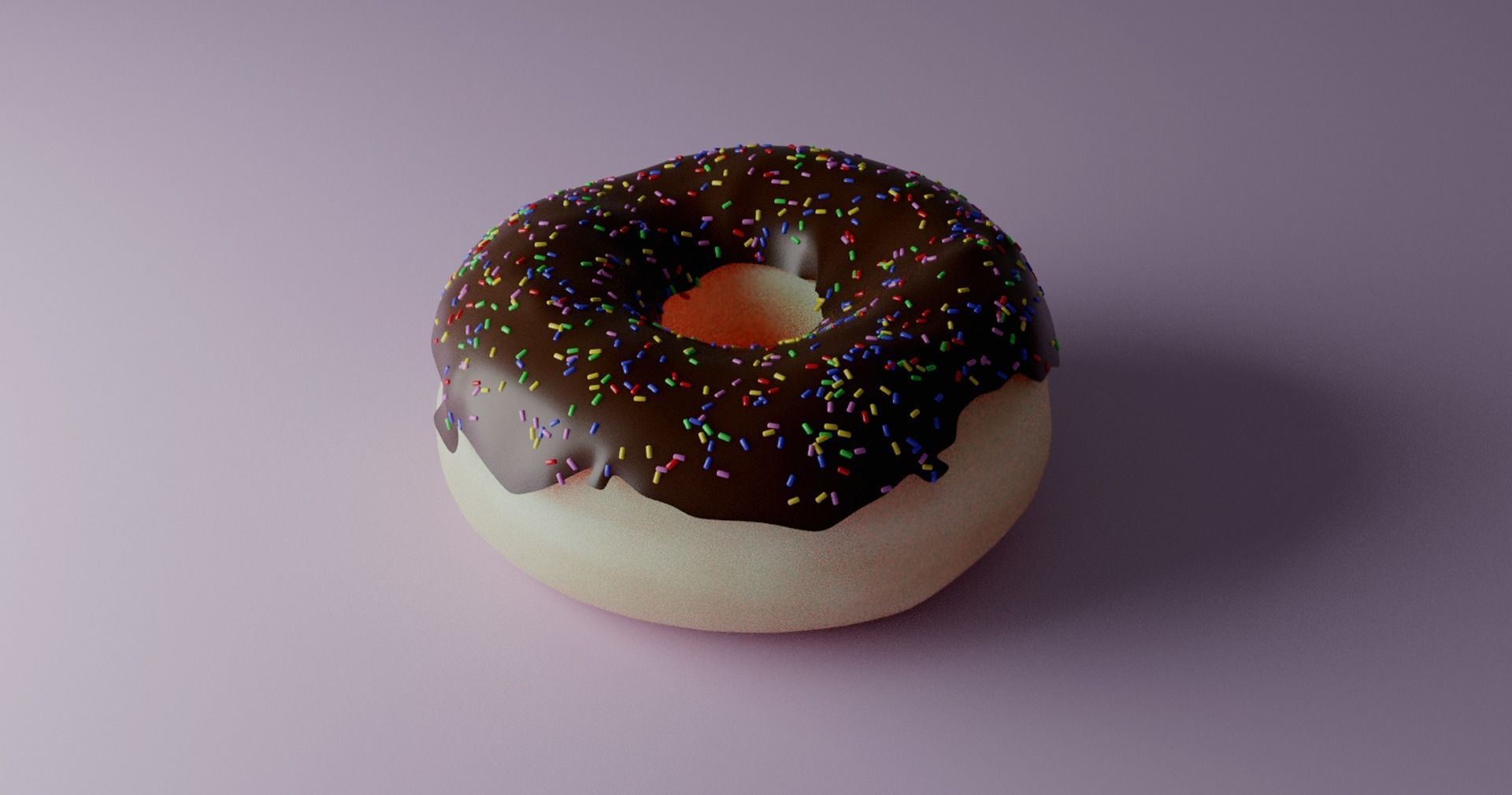 DONUT chocolate with sprinkles Free 3D model_1
