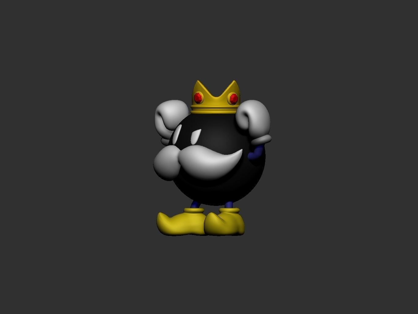 mario king bob omb 3D print model_8
