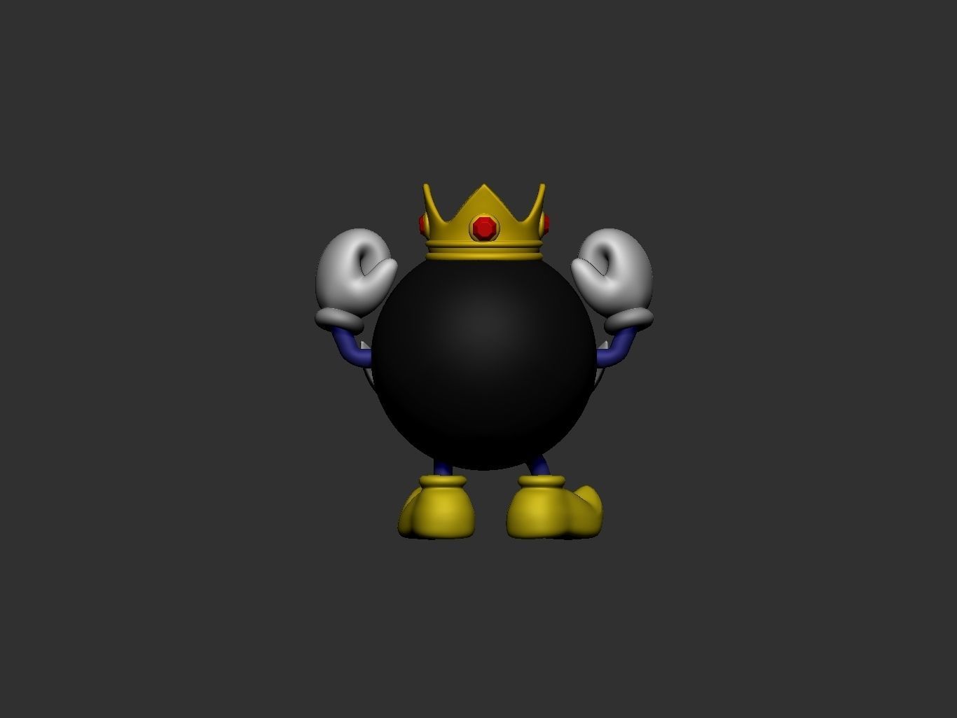 mario king bob omb 3D print model_6