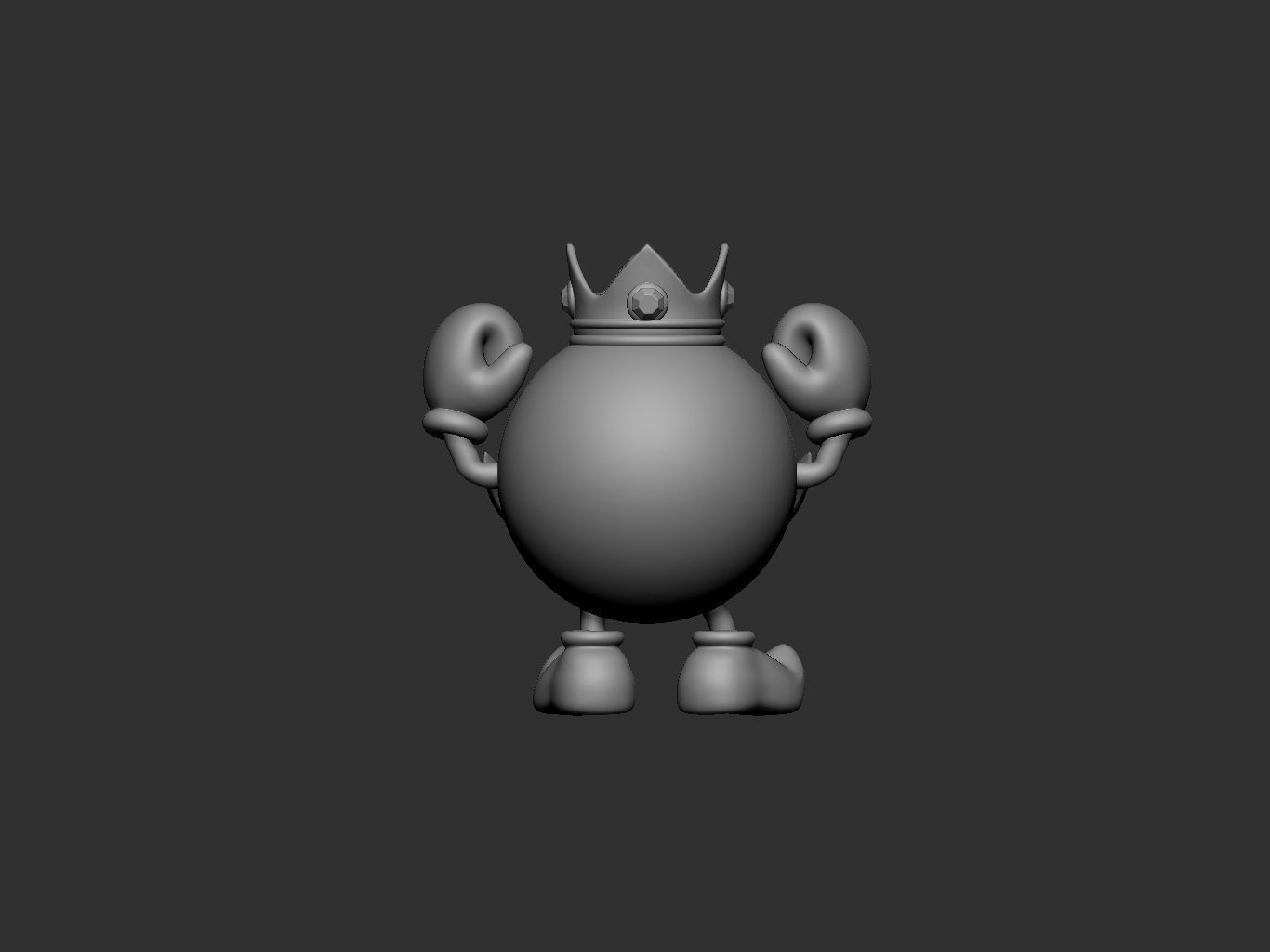 mario king bob omb 3D print model_7