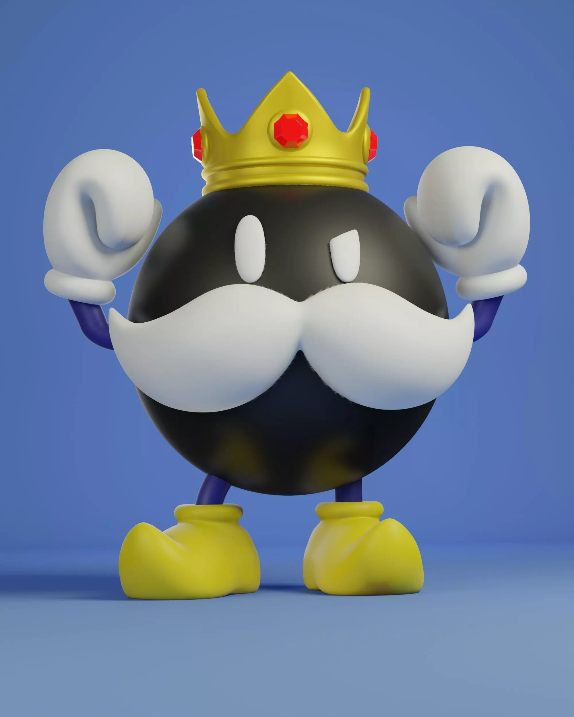 mario king bob omb 3D print model_0