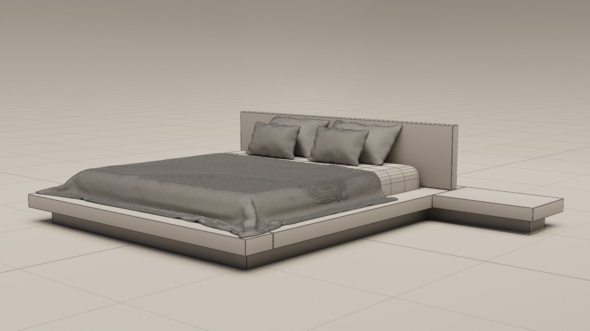 Modern Bed 3D model_4