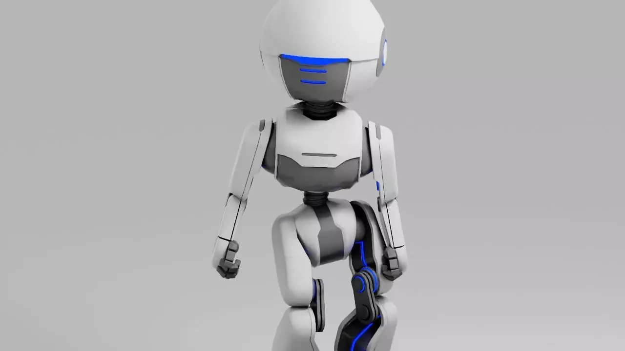 Droid rigged - animated character 3D model