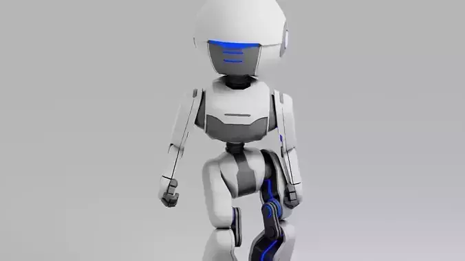 Droid  rigged - animated character 3D model