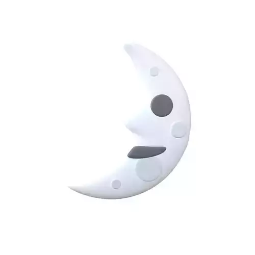 Twitter Version 2 3 First Quarter Moon Face v1 001 Low-poly 3D model Twitter Version 2 3 First Quarter Moon Face v1 001 Low-poly 3D model