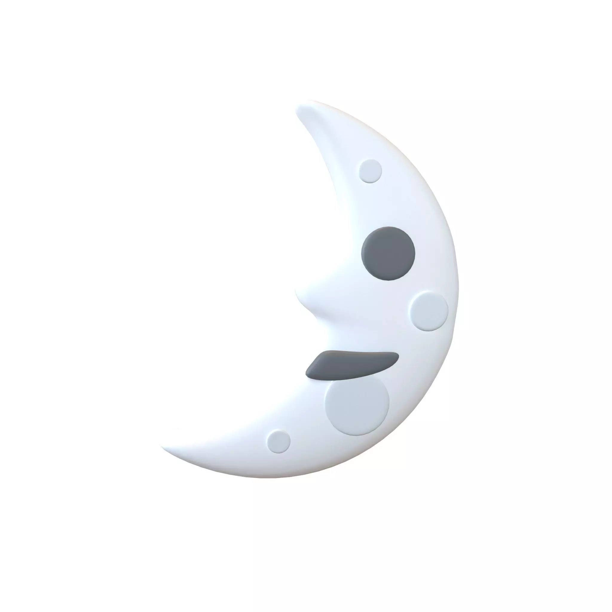 Twitter Version 2 3 First Quarter Moon Face v1 001 Low-poly 3D model_0