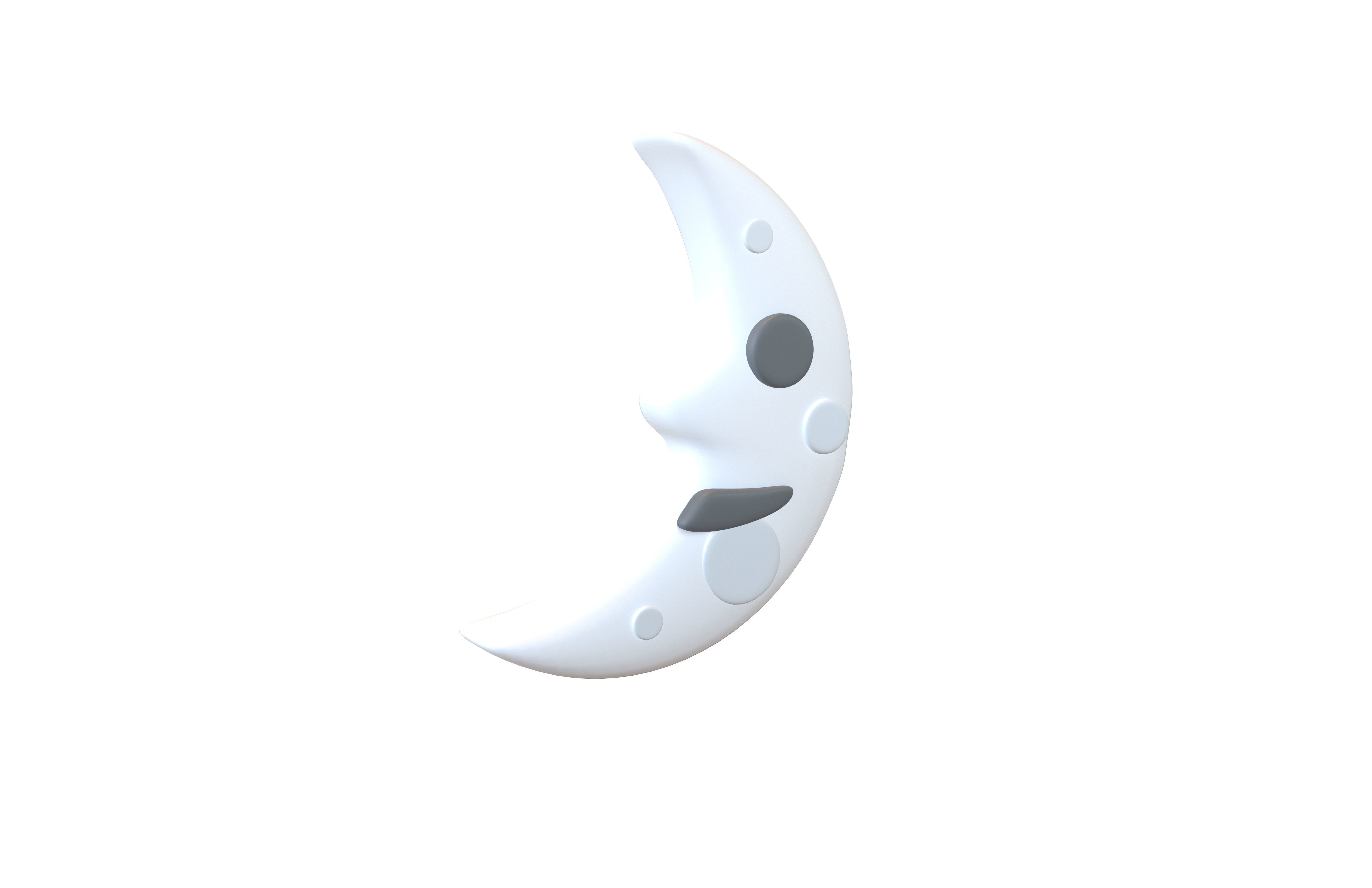 Twitter Version 2 3 First Quarter Moon Face v1 001 Low-poly 3D model_1