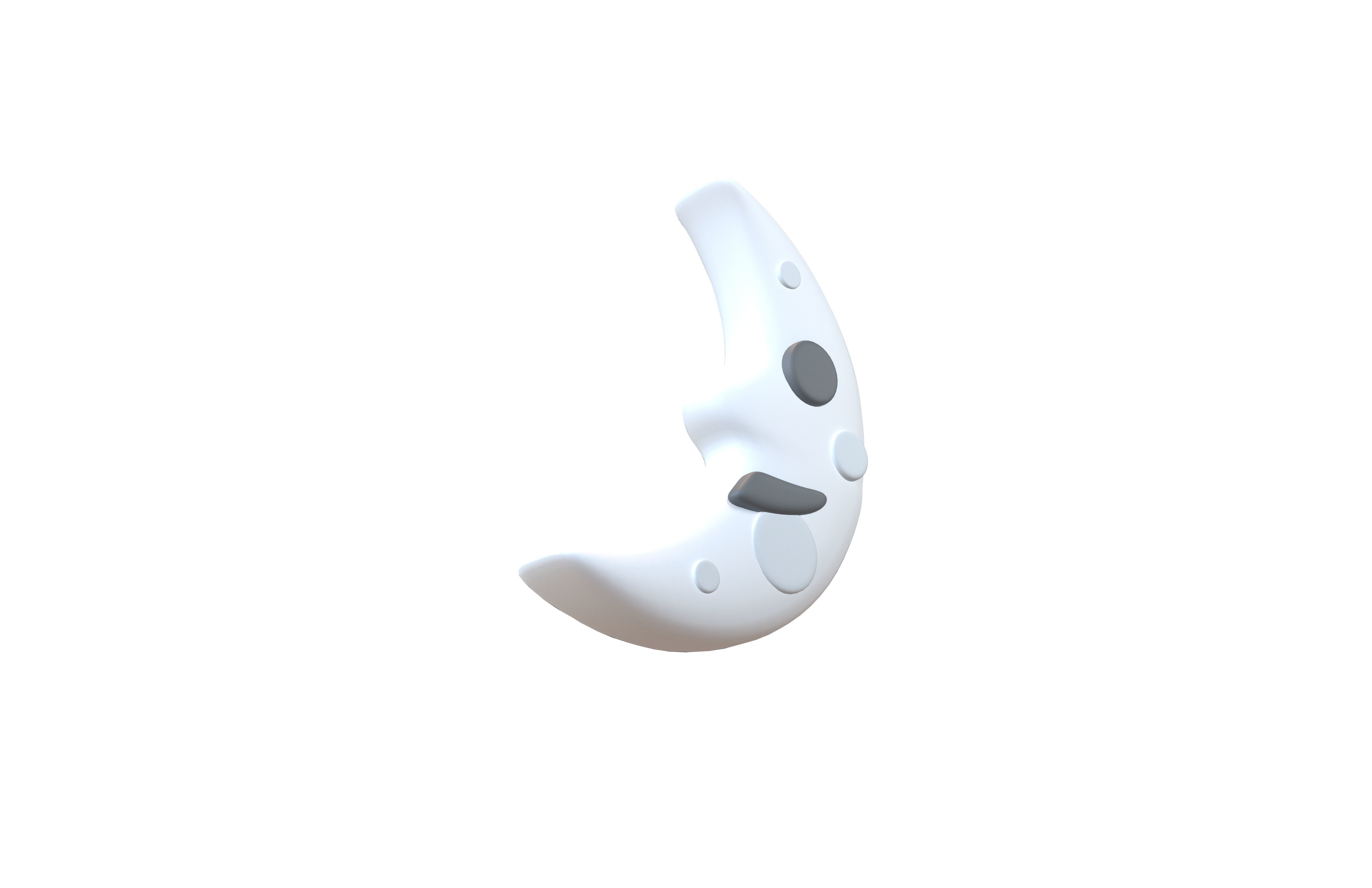 Twitter Version 2 3 First Quarter Moon Face v1 001 Low-poly 3D model_3