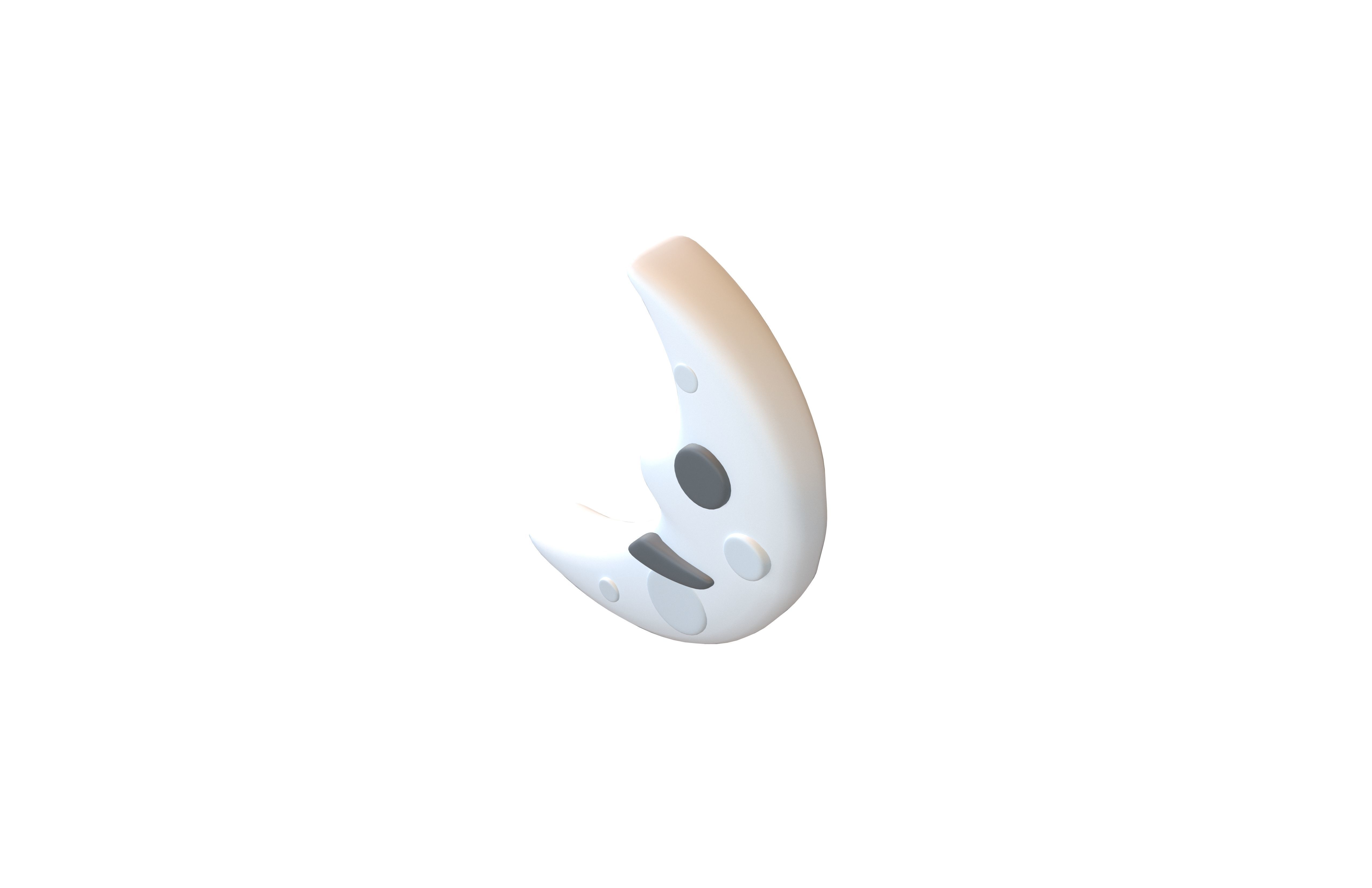 Twitter Version 2 3 First Quarter Moon Face v1 001 Low-poly 3D model_2