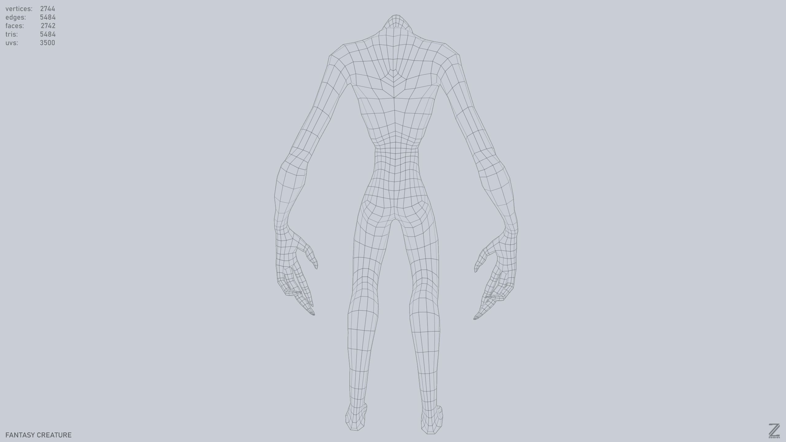 Fantasy creature Low-poly 3D model_13