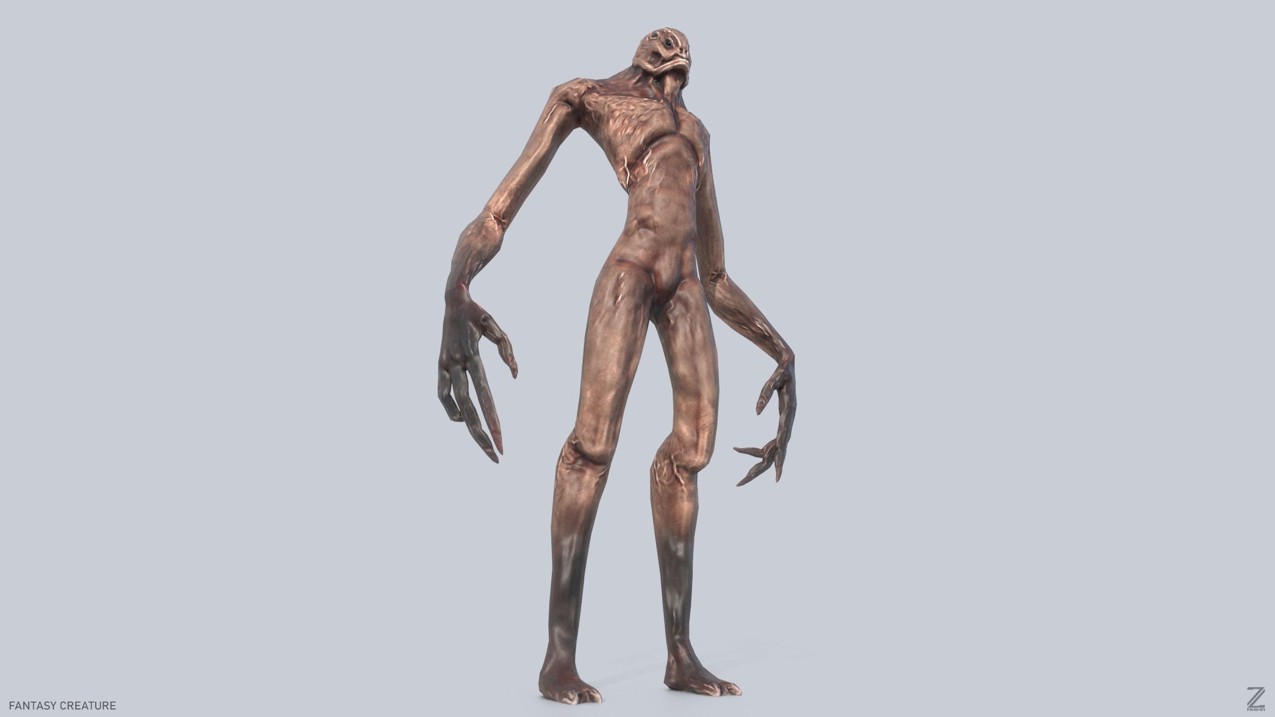 Fantasy creature Low-poly 3D model_9