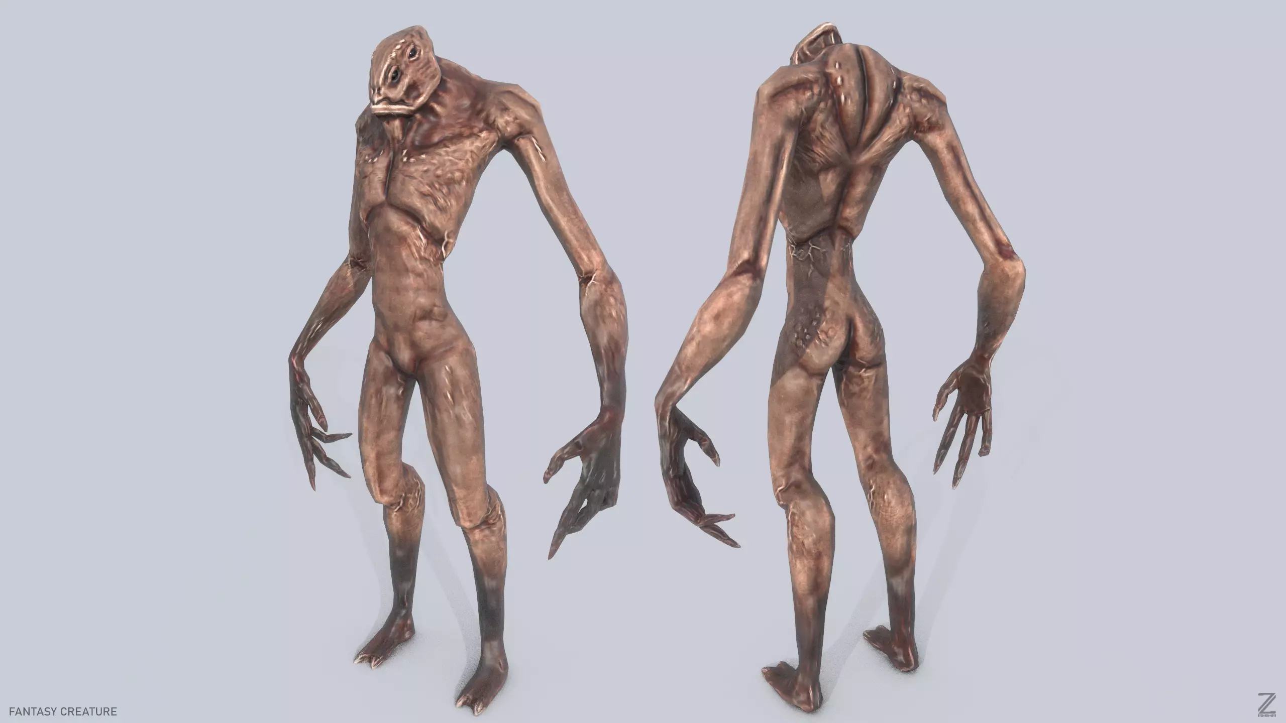 Fantasy creature Low-poly 3D model_0