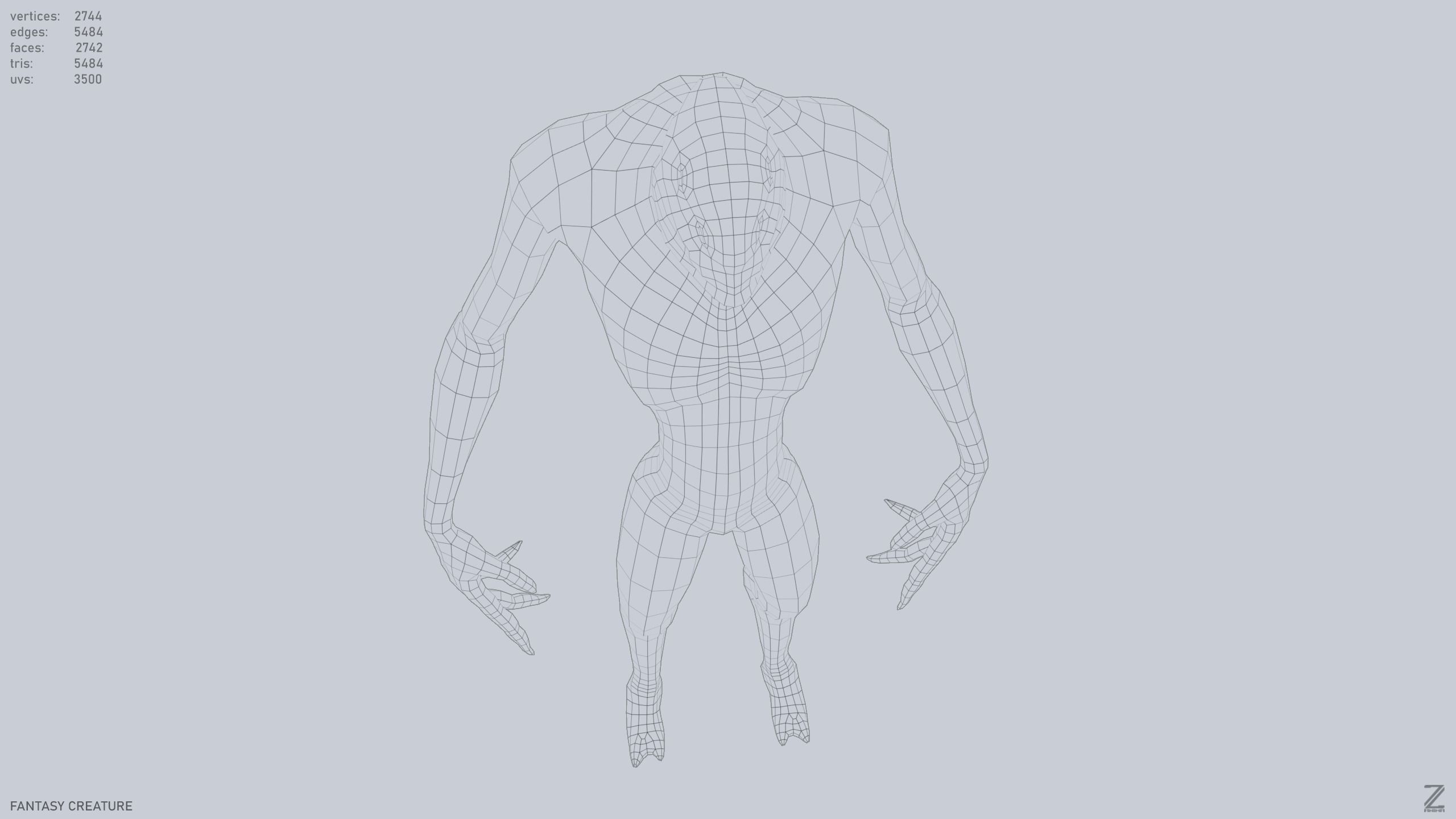 Fantasy creature Low-poly 3D model_15