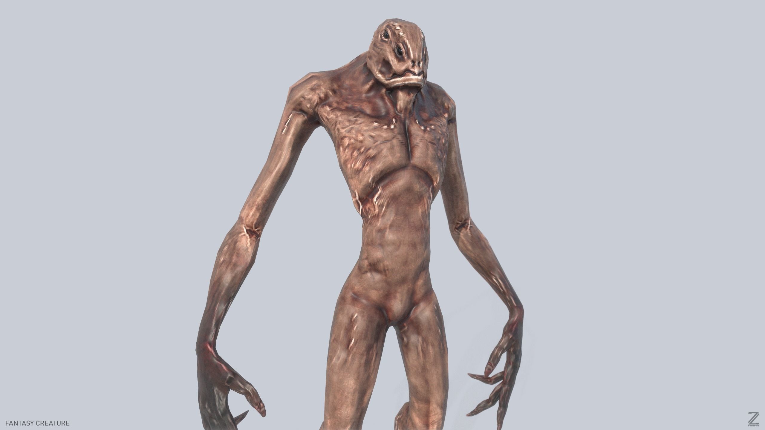 Fantasy creature Low-poly 3D model_2