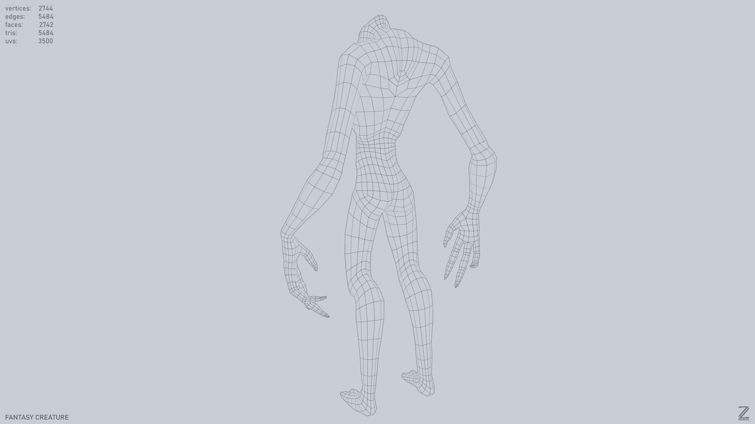 Fantasy creature Low-poly 3D model_12