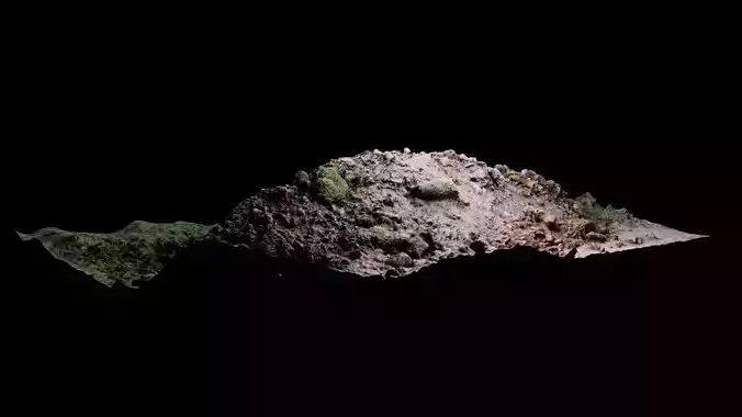 Low-Poly Scanned Mud Hill Low-poly 3D model