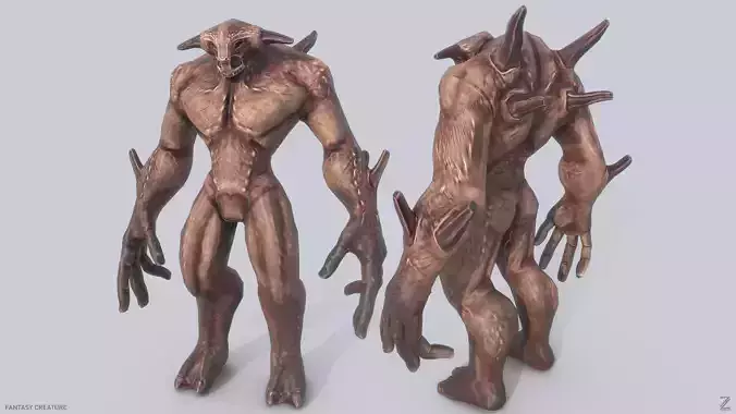 Fantasy creature Low-poly 3D model
