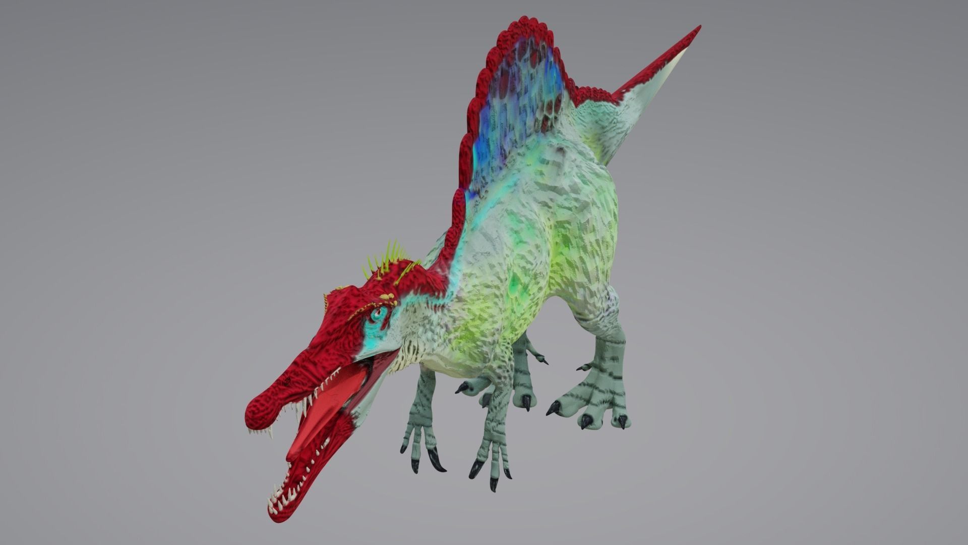 Spinosaurus dinosaur 3D model_2