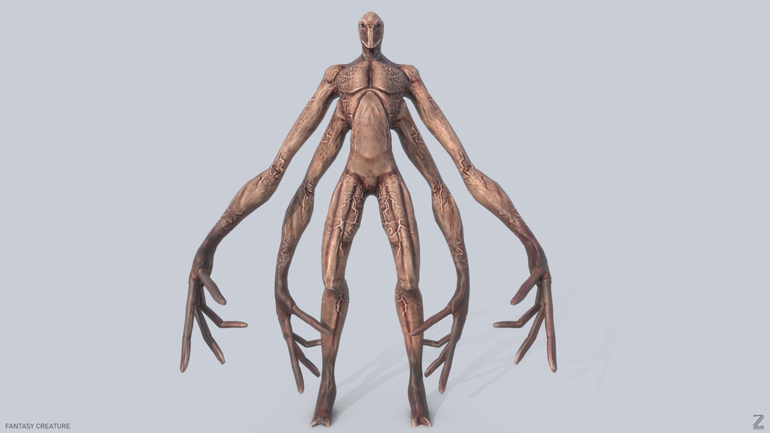 Fantasy creature Low-poly 3D model_8
