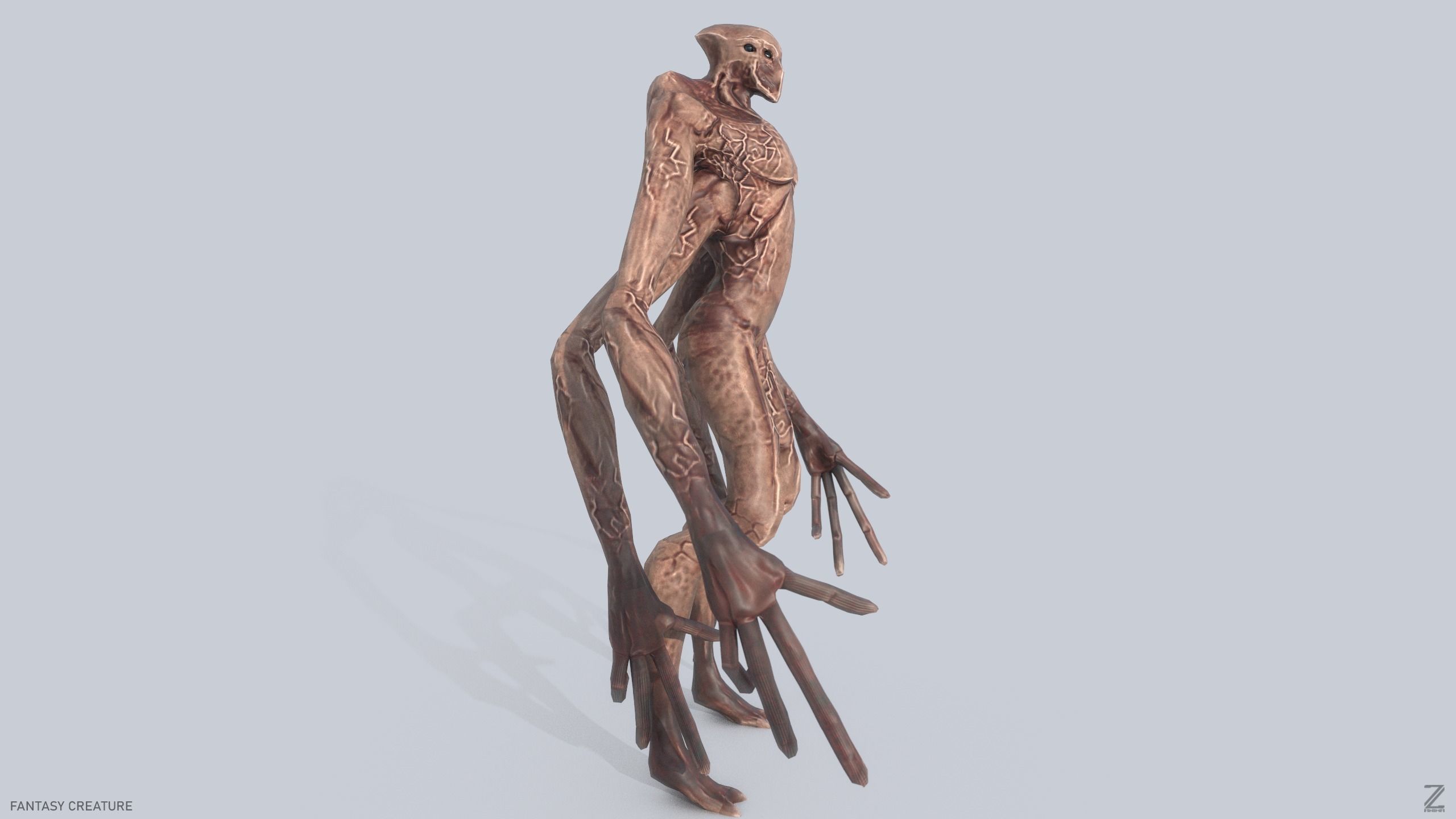 Fantasy creature Low-poly 3D model_6