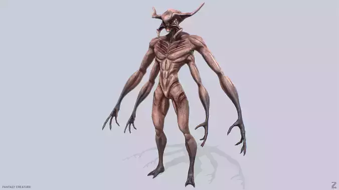 Fantasy creature Low-poly 3D model