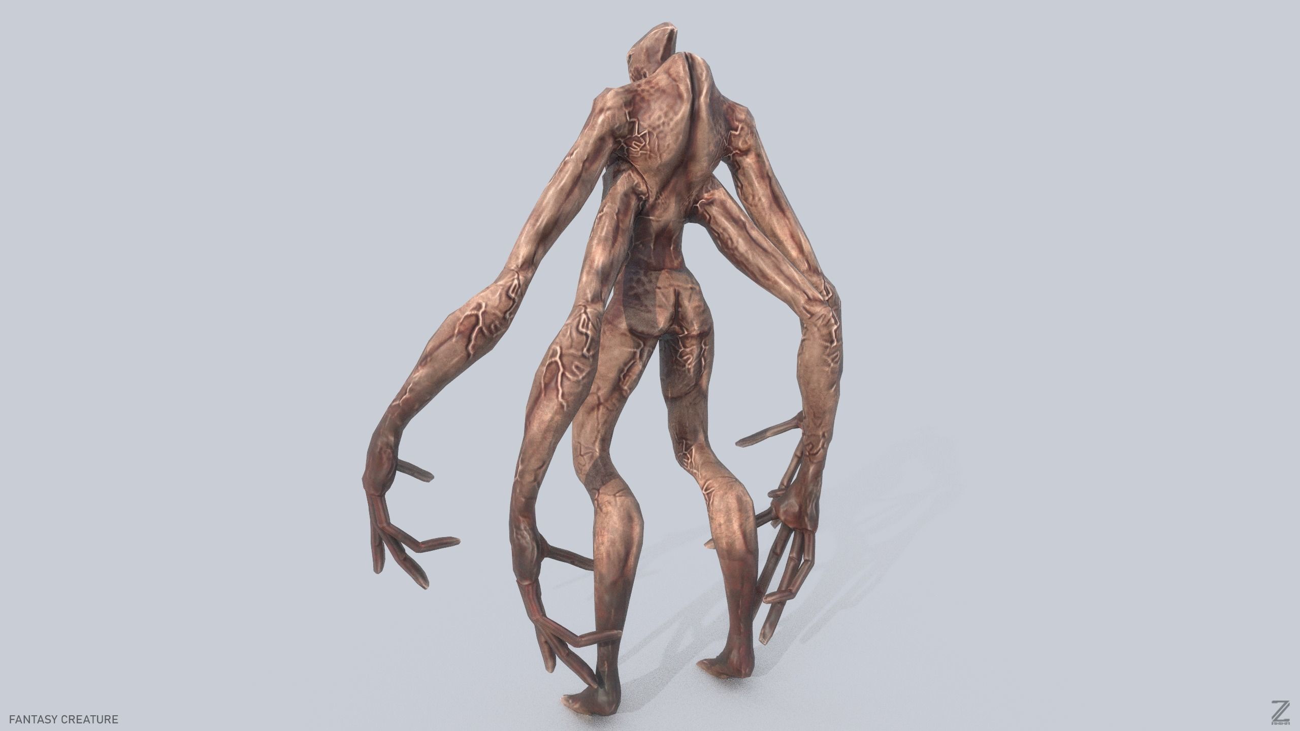 Fantasy creature Low-poly 3D model_2