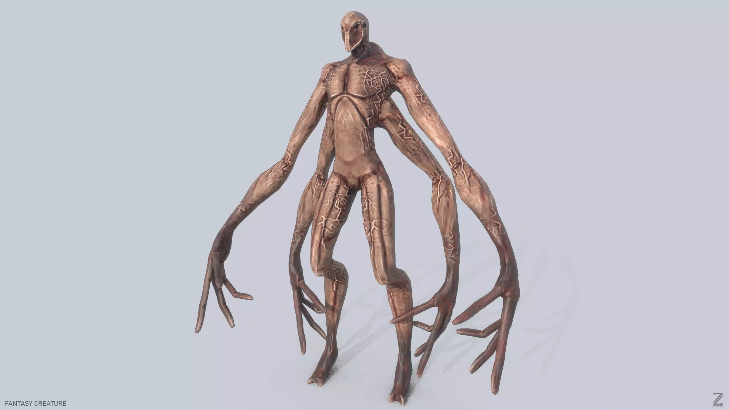 Fantasy creature Low-poly 3D model_0