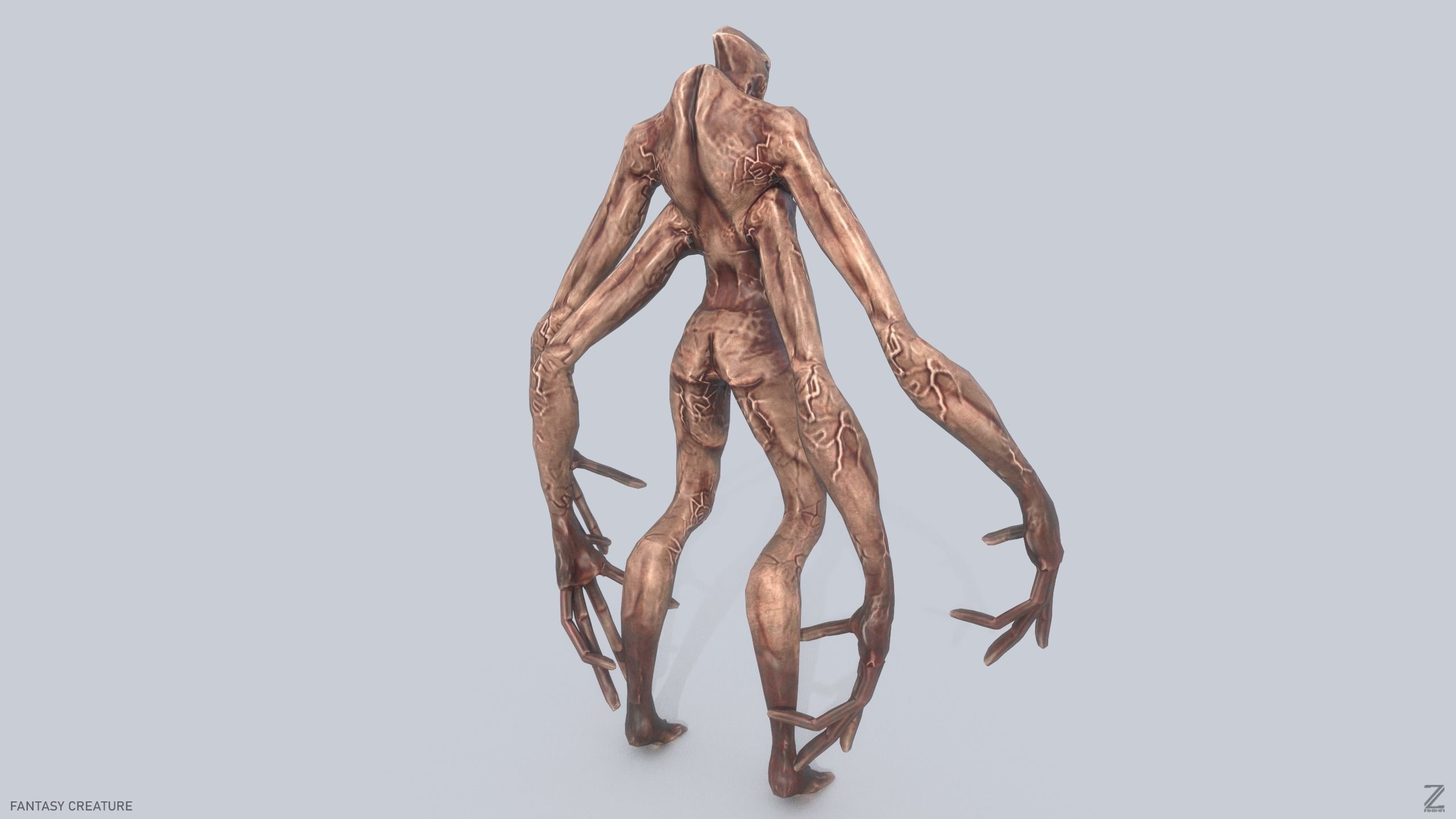 Fantasy creature Low-poly 3D model_5