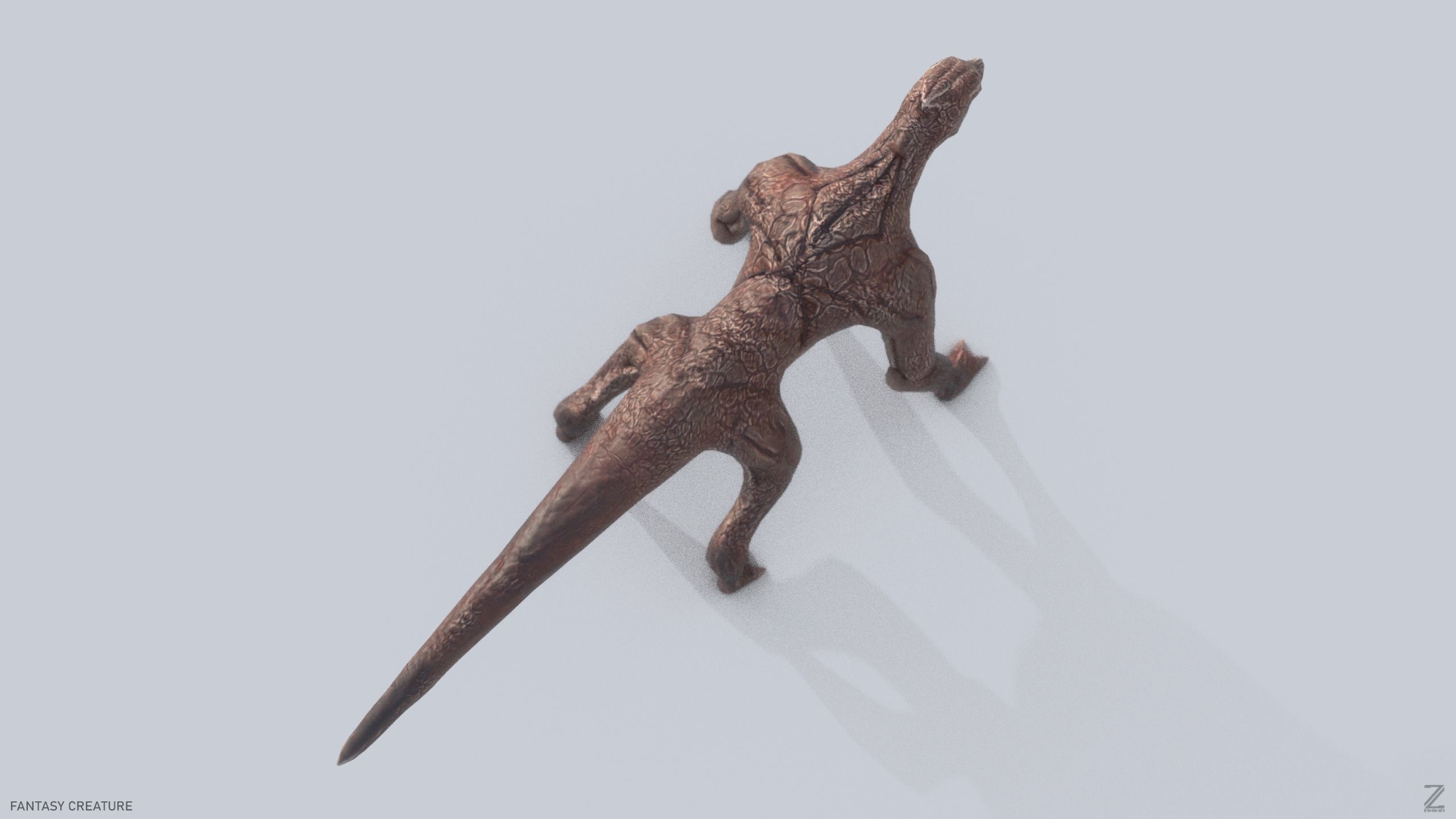 Fantasy creature Low-poly 3D model_5