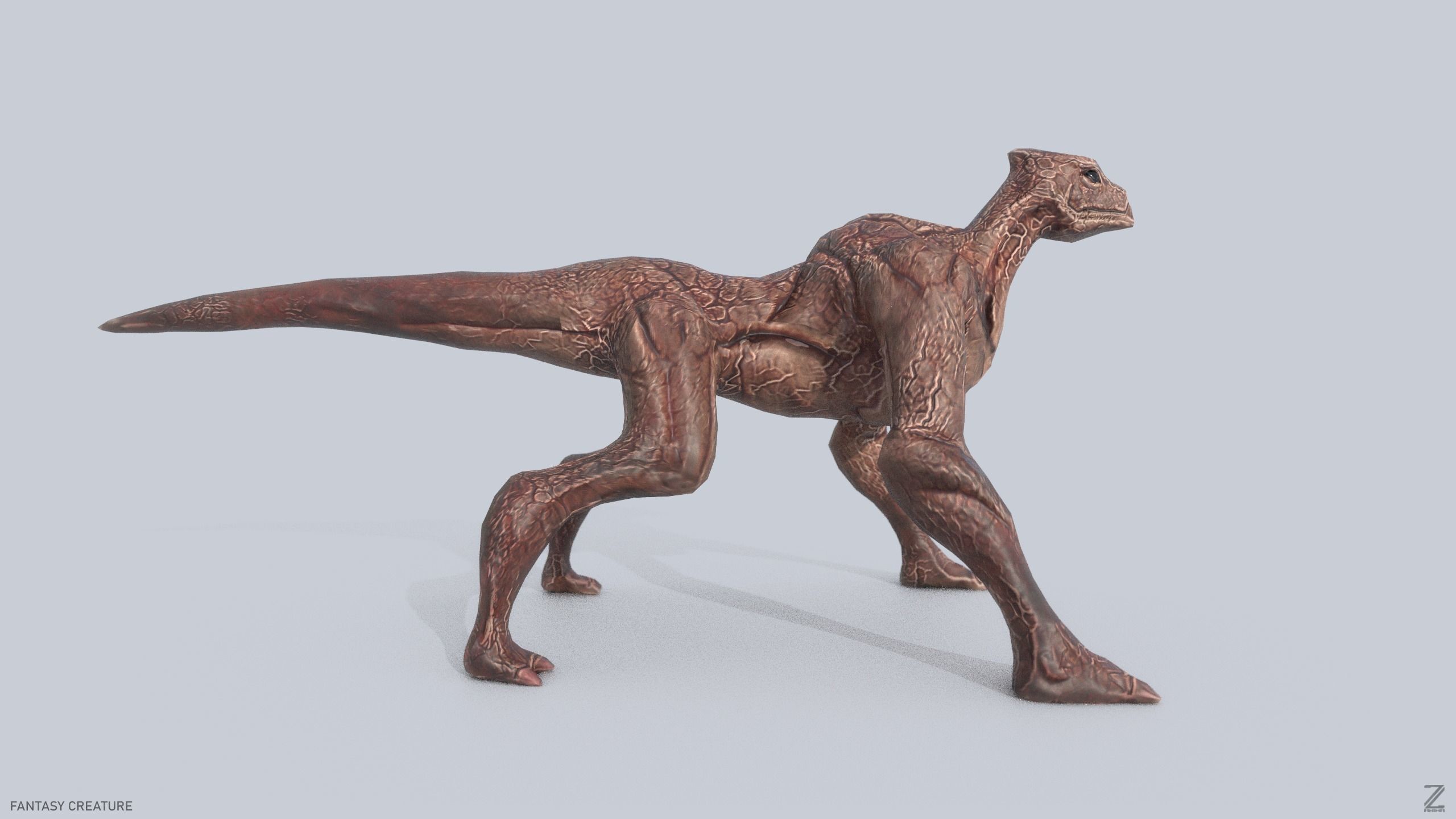 Fantasy creature Low-poly 3D model_6