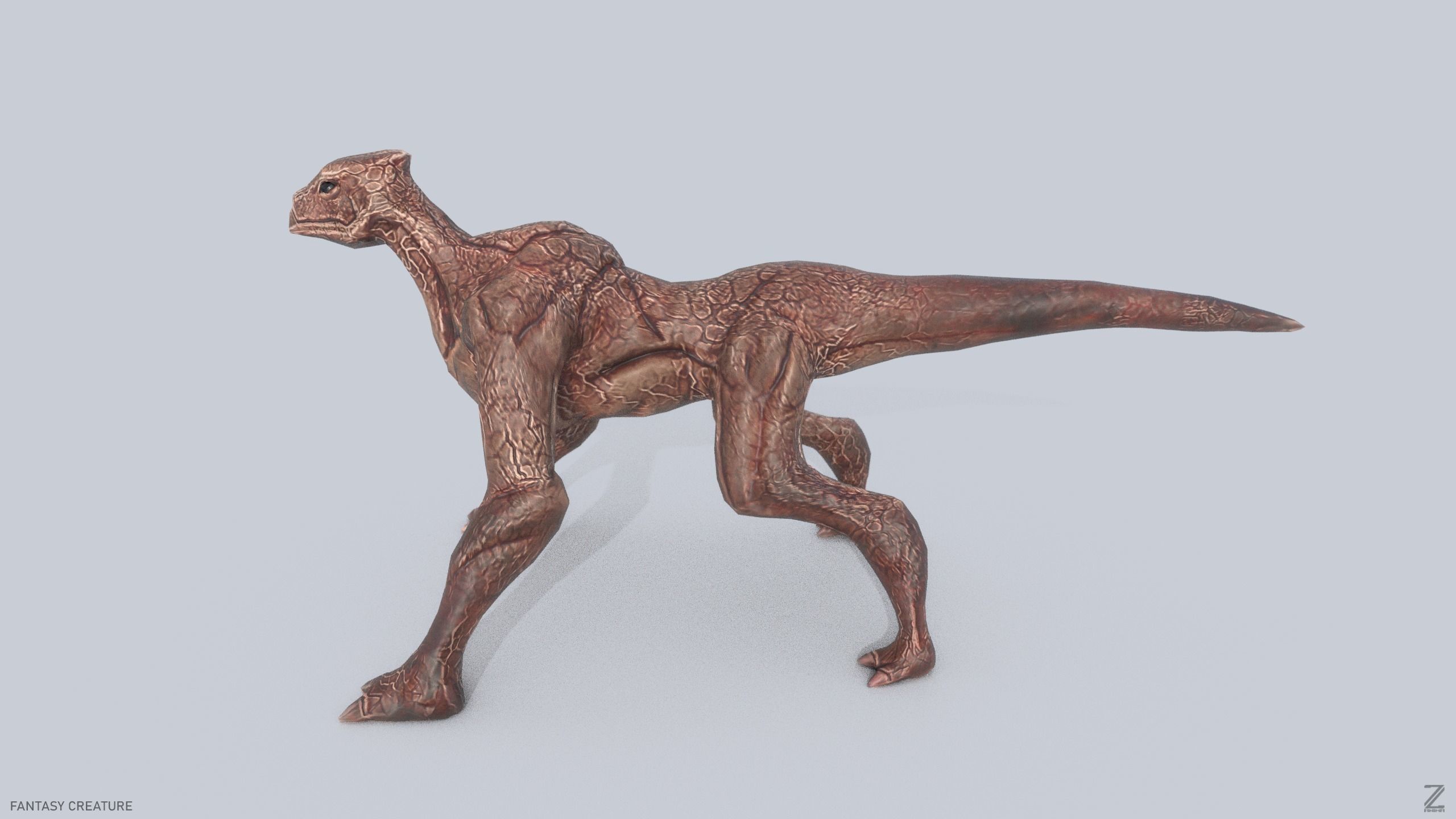 Fantasy creature Low-poly 3D model_2