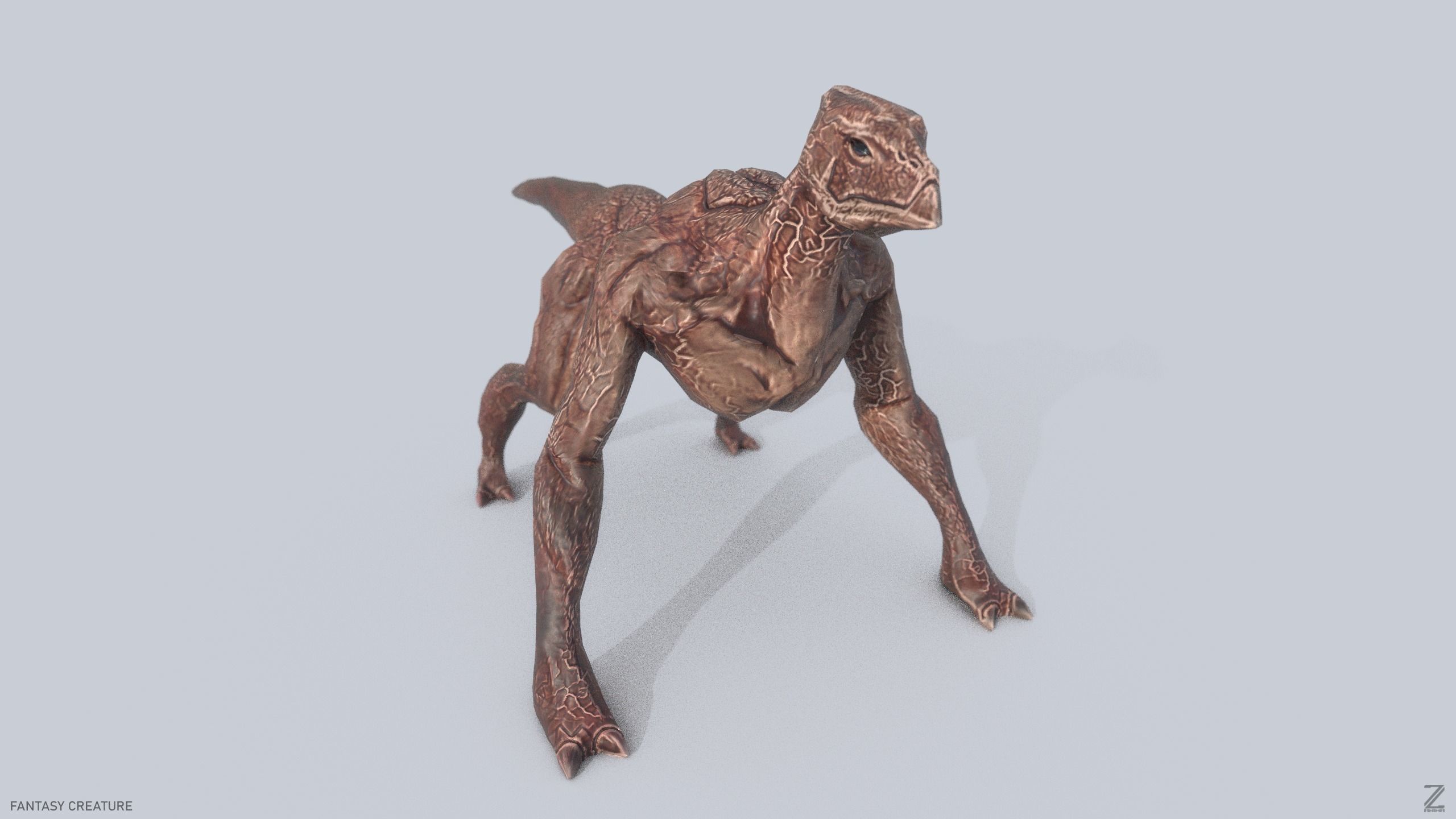 Fantasy creature Low-poly 3D model_7