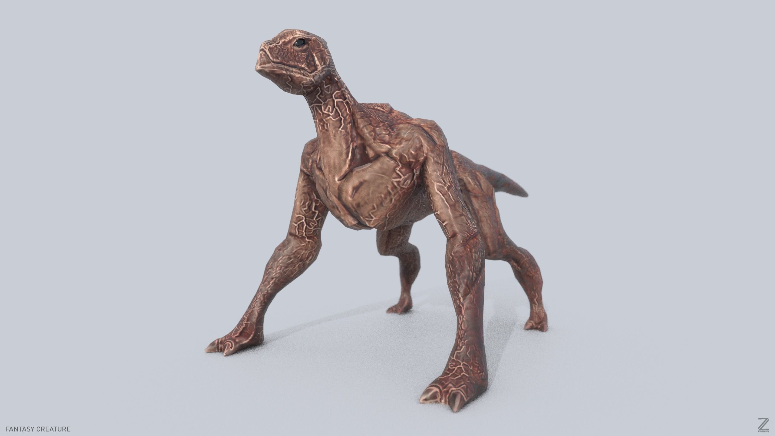 Fantasy creature Low-poly 3D model_8
