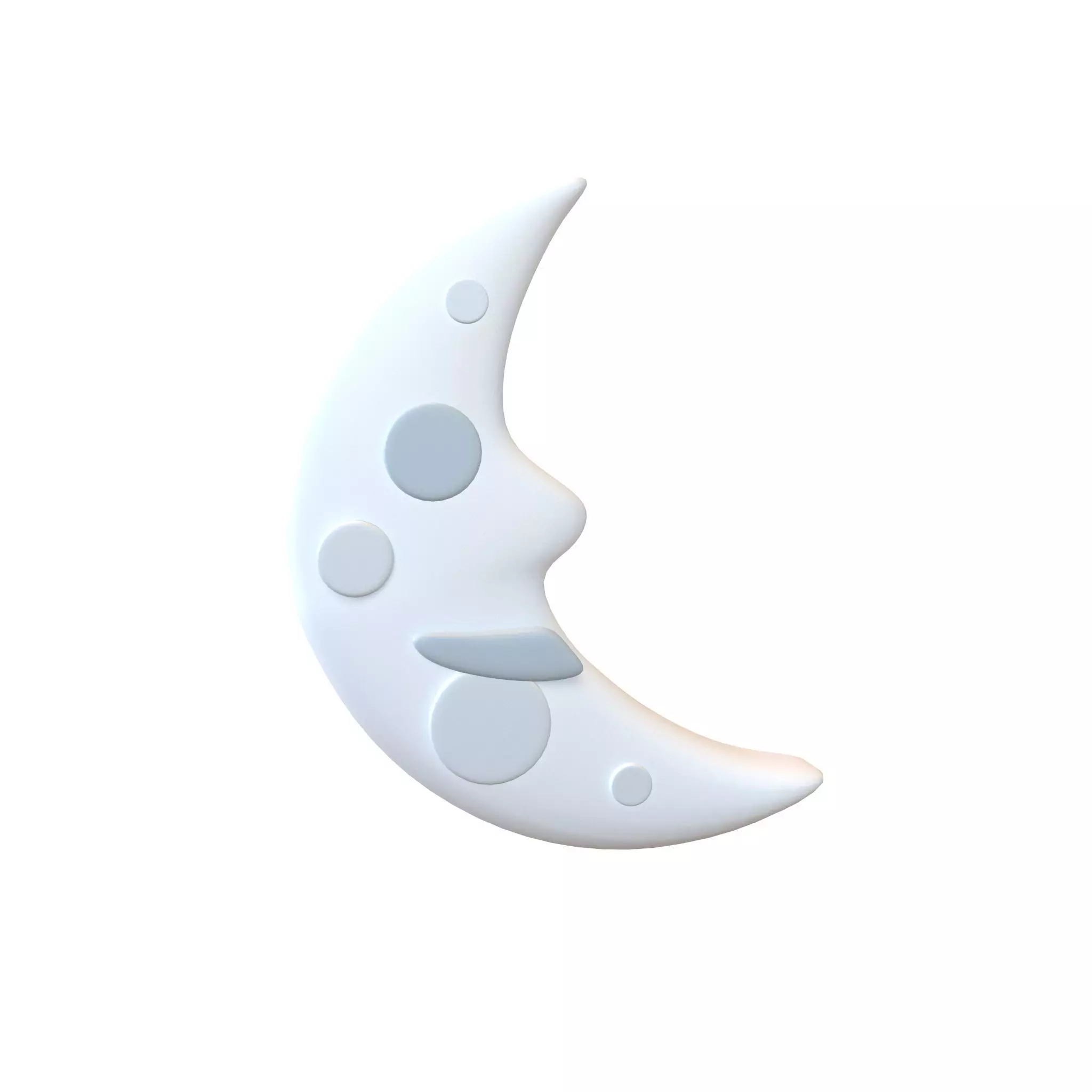 Twitter Version 1 Last Quarter Moon Face v1 001 Low-poly 3D model_0