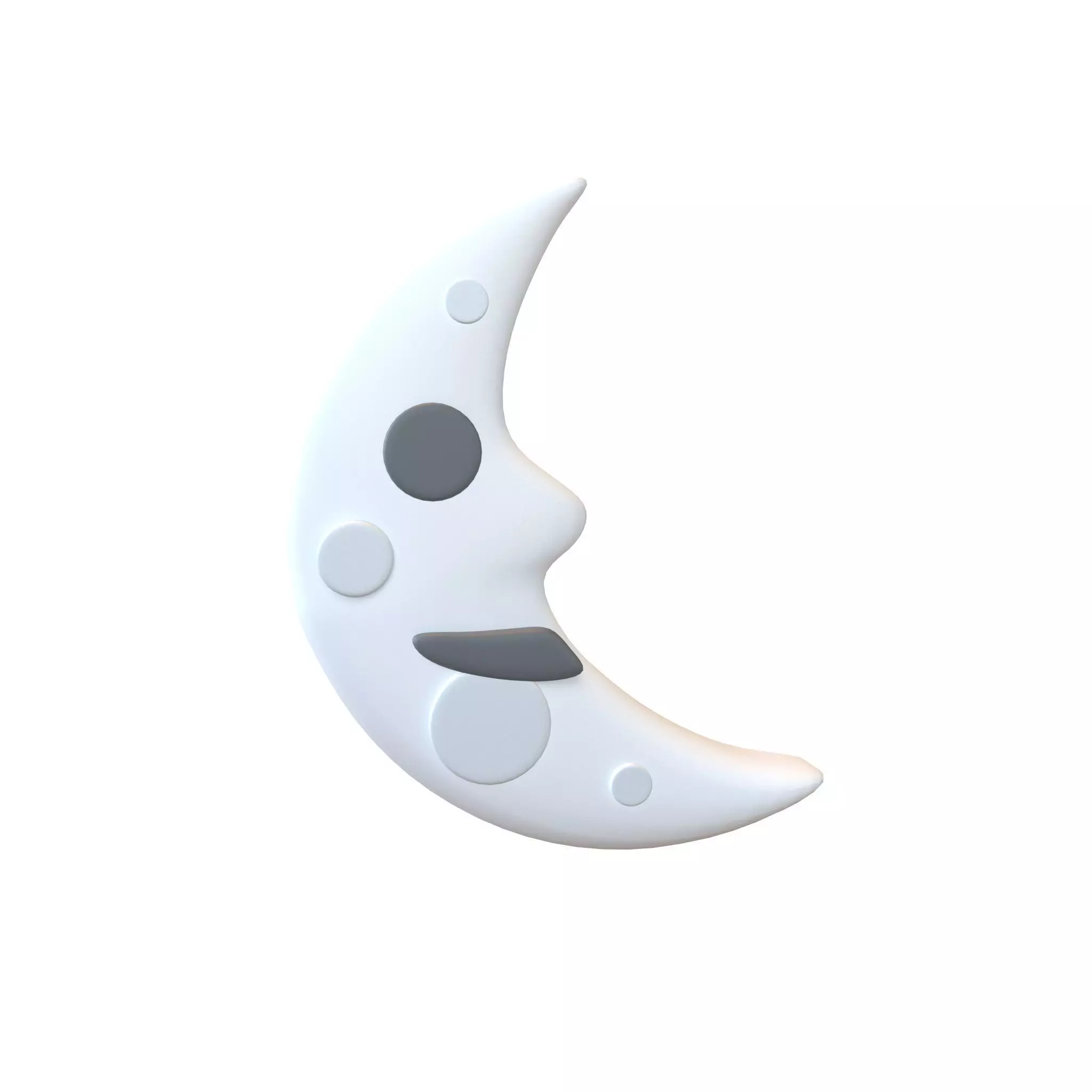 Twitter Version 2 3 Last Quarter Moon Face v1 001 Low-poly 3D model_0