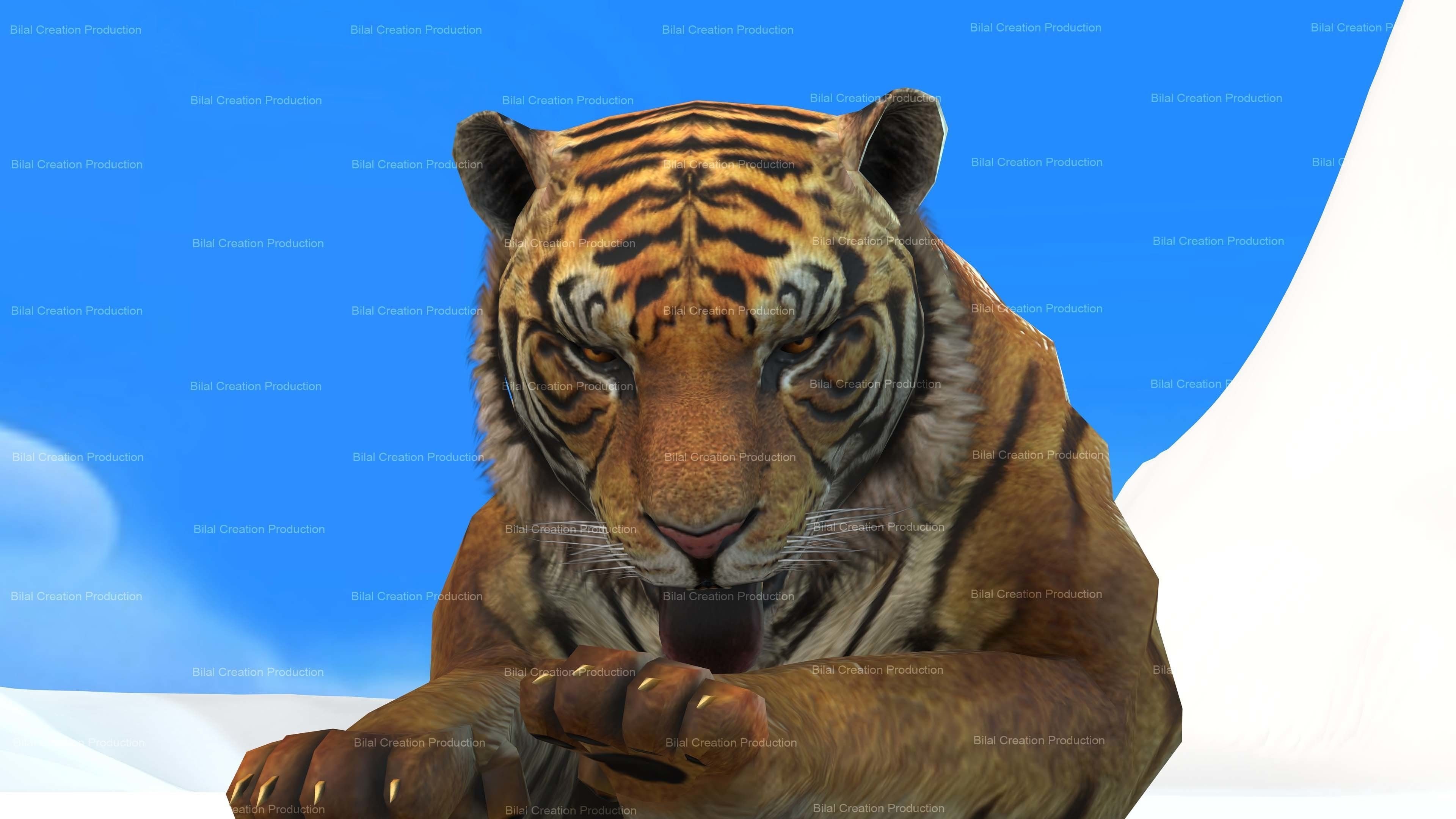 Tiger Rigged Animated 7 3D model_5