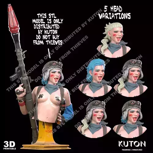 Bazooka Girl 3D print model