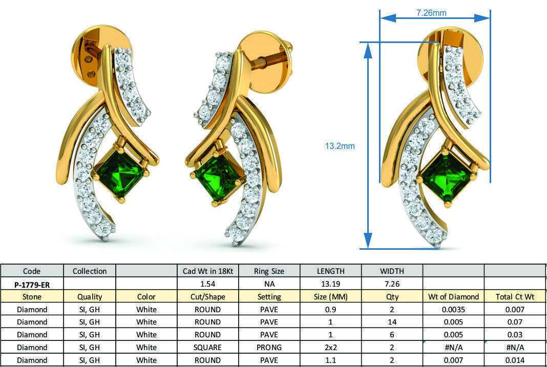 Women Earrings 3dm STL FBX OBJ Render Details 3D print model_3