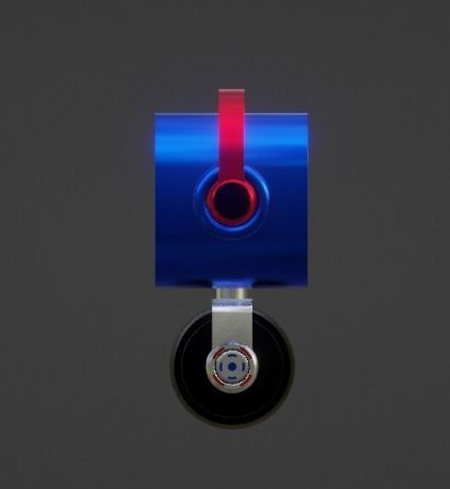 MINI ROBOT WITH WHEEL Low-poly 3D model_4