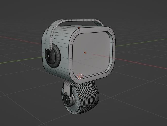MINI ROBOT WITH WHEEL Low-poly 3D model_17
