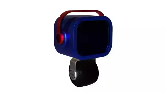 MINI ROBOT WITH WHEEL Low-poly 3D model