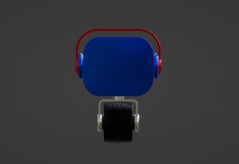 MINI ROBOT WITH WHEEL Low-poly 3D model_1