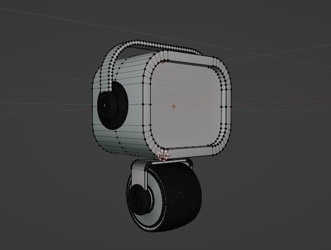 MINI ROBOT WITH WHEEL Low-poly 3D model_16